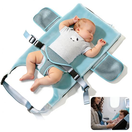 Picture of Toddler Airplane Bed, 1-12 Months Old Baby Travel Essentials for Flying, Portable Baby Airplane Bed for Flight, Suitable for Airplanes