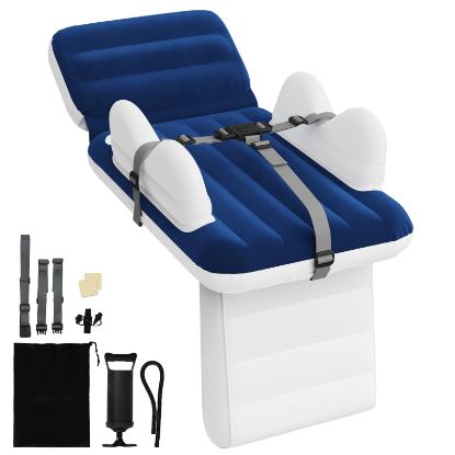 Picture of Toddler Airplane Bed - Inflatable Airplane Bed for Toddler, 3.0mm Thickness Baby Airplane Bed with Safety Belt, Carry Bag, Fast Pump, Cup Holder - Comfortable and Durable Seat Extender