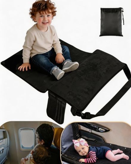 Picture of Toddler Airplane Bed, Portable Airplane Seat Extender Travel Bed for Kids, Soft Baby Plane Travel Essentials for Flying, Toddlers Long Flight Must Haves Footrest