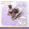 Picture of Nap Mat with Pillow Blanket Set: Purple Pink Unicorn Sleeping Mats for Toddler Kids - Thick Large Roll up Slumber Bag for Daycare Preschool Kindergarten Boys Girls