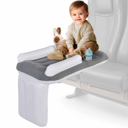 Picture of Toddler Airplane Bed - Inflatable Baby Airplane Bed for Toddler with Safety Belt, Travel Bag, Air Pump, Fast-Inflating Valves, Cup Holder, Safety Bumper, Fits All Seats, Seat Extender for Kids