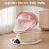 Picture of RIVIPLOU Electric Baby Swing with Remote Control - 5 Natural Motion Speeds, Detachable Seat Pad, Bluetooth Music Speaker, Portable Infant Swing for Indoor/Outdoor Use (0-12M, 20lbs, Pink)