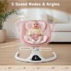 Picture of RIVIPLOU Electric Baby Swing with Remote Control - 5 Natural Motion Speeds, Detachable Seat Pad, Bluetooth Music Speaker, Portable Infant Swing for Indoor/Outdoor Use (0-12M, 20lbs, Pink)
