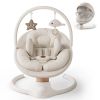 Picture of Baby Swings for Infants, FasonBaby Electric Baby Swing with 10 Preset Melodies, 5 Speeds, Remote Control and Bluetooth - Portable Infant Swing for Indoor and Outdoor(Beige)