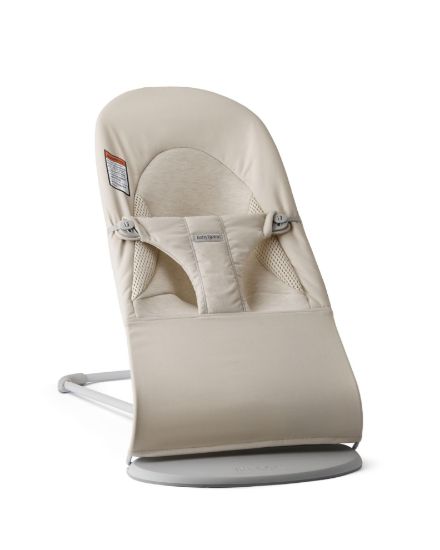 Picture of BabyBjrn Bouncer Balance Soft, Light Beige, Woven/Jersey, Tri-Fabric | 2-in-1 Adjustable Baby Bouncer Seat and Toddler Chair, Newborn to Toddler (8-29 lbs), 4 Positions, Lightweight & Portable