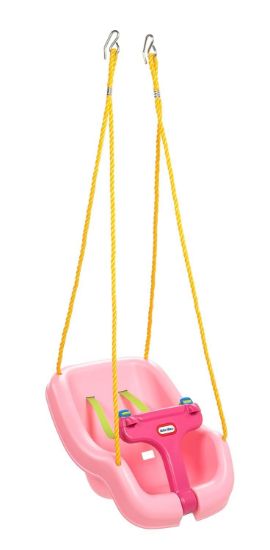 Picture of Little Tikes Snug 'n Secure Pink Swing with Adjustable Straps, 2-in-1 for Baby and Toddlers Ages 9 Months - 4 Years,16"D x 16.3"W x 17"H