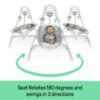 Picture of Ingenuity InLighten 5-Speed Baby Swing - Swivel Infant Seat, 5 Point Safety Harness, Nature Sounds, Lights - Van Elephant