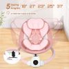 Picture of Uuoeebb Baby Swing for Infants, Portable Electric Baby Swings with Bluetooth, 5 Swing Speed, 10 Lullabies, 5-Point Harness, Remote Control & Touch Panel - Infant Swing for Indoor & Outdoor Use, Pink