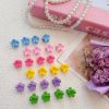Picture of EleMirsa 96pcs Baby Girl Hair Clips - 24 Multicolors Mini Flower Claw Clips in Organizer Box