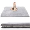 Picture of SEPARO Thick Baby Play Mat for Floor,50 x 50 Playpen Mat,Tummy Time Foam Mats,Ultra Soft Support & Plush Feel,Easy Care with Non-Slip Cushioned for Infant,Kids and Toddler Crawling,Grey