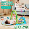 Picture of UMIKU Baby Gym Play Mats Baby Tummy Time Mat Musical Activity Center for Newborn Infant Piano Babies Play Mat Music & Light Newborn Infant Gifts for Babies 0-3 6 9 12 Months Dinosaur Style