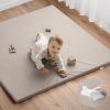 Picture of Blissful Diary Vegan Leather Baby Play Mat, 50x50 Thicken Foam Cushioned & Waterproof Playpen Mat for Infants and Toddlers, Stylish and Just Wipe-Clean Playmat for Baby Play on Floor, Taupe