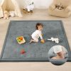 Picture of PaPaMat 1.3" Thick Baby Play Mat for Floor Playpen, 50x50 Foam Tummy Time Mat, Padded Support Soft Plush Nursery Rug for Infant Kids Toddler Crawling Kick Activity (Dark Grey)