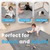 Picture of PaPaMat 1.3" Thick Baby Play Mat for Floor Playpen, 50x50 Foam Tummy Time Mat, Padded Support Soft Plush Nursery Rug for Infant Kids Toddler Crawling Kick Activity (Dark Grey)