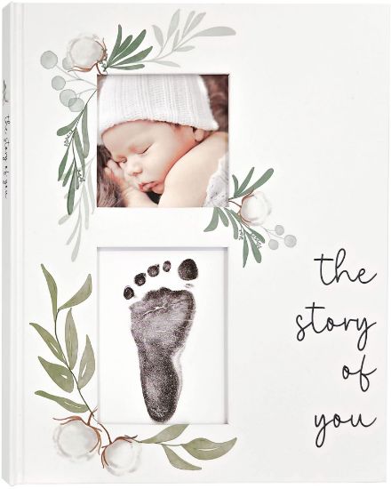 Picture of Baby Book Keepsake - Simple Baby Milestone Book for Boy or Girl - Baby Journal & Pregnancy Memory Book - Monthly Milestone Record Baby Books for Baby Shower - Modern Gender Neutral Style Gift for Moms