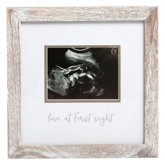 Picture of Pearhead Love at First Sight Sonogram Picture Frame, Gender Neutral Ultrasound Keepsake, Ideal Pregnancy Gift, Baby Shower and Nursery Decor, 4 x 3 Photo Insert, Rustic