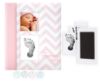 Picture of Pearhead Baby Memory Book, First 5 Years Baby Milestone Book, Pregnancy Journal, Gender Neutral Newborn Keepsake, With Clean-Touch Ink Pad For Baby's Handprint or Footprint, Pink Chevron