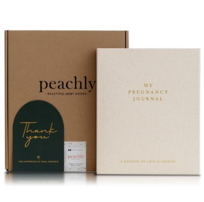 Picture of Peachly Pregnancy Journal - Linen Pregnancy Book to Capture Every Milestone - Pregnancy Must Haves - Baby Book Keepsake Pregnancy Journals For First Time Moms and Experienced Moms