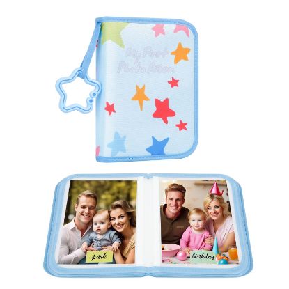 Picture of Baby's My First Photo Album for Baby Holds 21 4x6 Photos, Baby Photo Album Soft Cloth Family Book, My First Family Album for 4x6 Baby Shower Kids Toddlers Family Pictures, Toddler Photo Album (Blue)