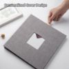 Picture of HoneyTolly Large Photo Album Self Adhesive with Picture Display Window, DIY Scrapbook Album for 4x6 8x10 Pictures, 40 Pages Linen Cover Memory Book with Scraper and Metallic Pen(Grey)