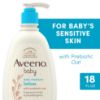 Picture of Aveeno Baby Daily Moisture Body Lotion for Sensitive Skin, Hypoallergenic Moisturizing Baby Lotion with Nourishing Oatmeal to Deeply Moisturize Baby's Skin, Fragrance-Free, 18 fl. oz