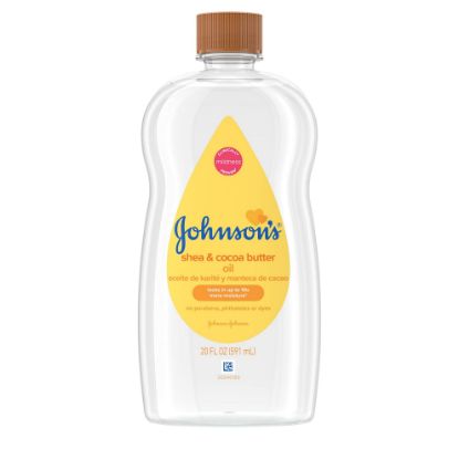 Picture of Johnson's Baby Oil, Mineral Oil Enriched with Shea & Cocoa Butter to Prevent Moisture Loss, Hypoallergenic, 20 fl. oz