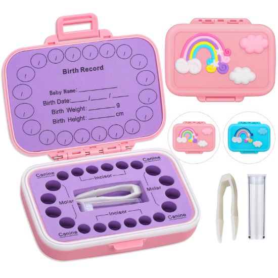 Picture of Tooth Holders for Kids Keepsake, Baby Teeth Keepsake Box, Tooth Saver, Tooth Container for Lost Teeth, Teeth Storage Holder for Tooth Fairy (Pink)