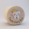 Picture of Tooth Fairy Box for Girls, Cute Carved Wooden Box with 3D Tooth, Stores Lost Teeth for Kids, Souvenir Dropped Tooth Keepsake Storage Box Gift for Little GirlP-Wings-T