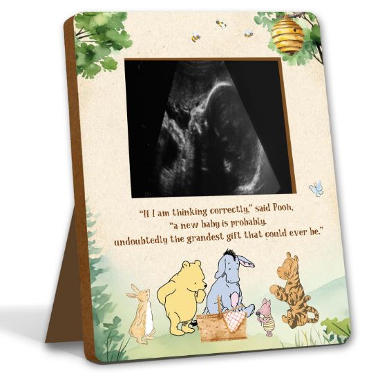 Picture of Winnie Pregnancy Milestone Keepsake & Ultrasound Picture Frame - Baby Shower Sign & Decor - Gifts for Gender Reveal