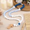 Picture of Misdary Baby Rosary Baptism Gift Silicone God Bless Kids First Rosary with Cross 1st Year Baptism Party Supply for Baby Shower Christian Communion Gifts(Blue,Square)