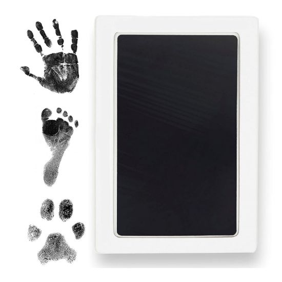 Picture of Clean Touch Ink Pad for Baby Handprints and Footprints - Inkless Infant Hand & Foot Stamp - Safe for Babies, Doesnt Touch Skin - Perfect Family Memory or Gift - Black Print Kit by Tiny Gifts