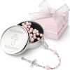 Picture of Baptism Gifts for Girl - My First Rosary with Silver-Plated Keepsake Box, Catholic Christening Gift Set, Pink Rosary for Kids, Baptism, First Communion & Baby Dedication Gifts for Girls from Godparent