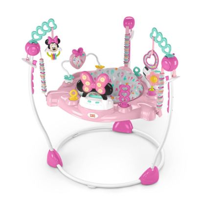 Picture of Bright Starts Disney Baby Minnie Mouse Forever Besties Baby Activity Center Jumper with 10 Toys, Lights & Sounds, 360-Degree Seat, 6-12 Months (Pink)