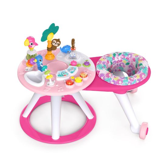 Picture of Bright Starts Around We Go 2-in-1 Baby Walker, Discovery Activity Center and Table, Tropic Coral, Ages 6 Months+