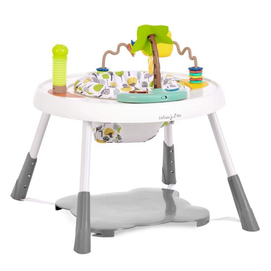 Picture of Dream On Me Curio Sit N Seek Baby Activity Center in Lime, 2 in 1 Activity Center and Play Table with 3 Detachable Toys and Music, 3 Level Height Adjustable Positions Activity Center for Baby