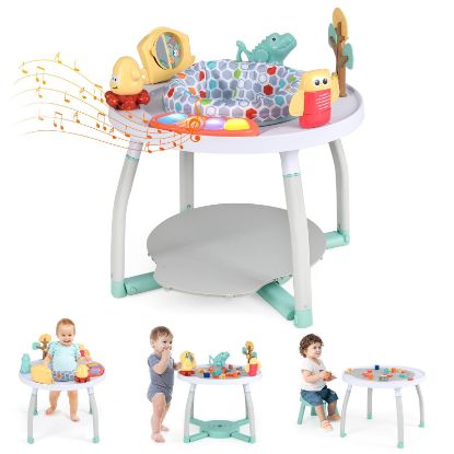 Picture of BABY JOY 5 in 1 Baby Activity Center, Baby Jumpers and Bouncers with Removable Toys, Lights & Music, 3 Adjustable Heights, Interactive Play Center for Toddlers Boys Girls 6-36 Months (White)