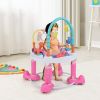 Picture of INFANS Baby Bouncer Activity Center, 5 in 1 Toddler Bouncing Activity Saucer Playtime Mat Activity Table with 360Rotating Seat, 3 Adjustable Height, Foldable Exersaucer Learning Walker (Pink)