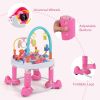 Picture of INFANS Baby Bouncer Activity Center, 5 in 1 Toddler Bouncing Activity Saucer Playtime Mat Activity Table with 360Rotating Seat, 3 Adjustable Height, Foldable Exersaucer Learning Walker (Pink)