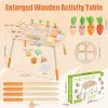 Picture of Wooden Activity Table for 1 Year Old Toddlers Sensory Table Activity Center 1-3 2 Baby Activity Table Kids Gift Game Wooden Montessori Table Shape Sorter Sensory Toys (Length*Height: 17"*11.8")