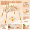 Picture of Wooden Activity Table for 1 Year Old Toddlers Sensory Table Activity Center 1-3 2 Baby Activity Table Kids Gift Game Wooden Montessori Table Shape Sorter Sensory Toys (Length*Height: 17"*11.8")
