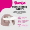 Picture of Bumbo Foam Infant Floor Seat Plus+ with Tray for Babies 3 to 12 Months Old, Sonoran Rose - Portable Soft Baby Chair with Large Legroom and 3-Point Harness for Feeding and Play