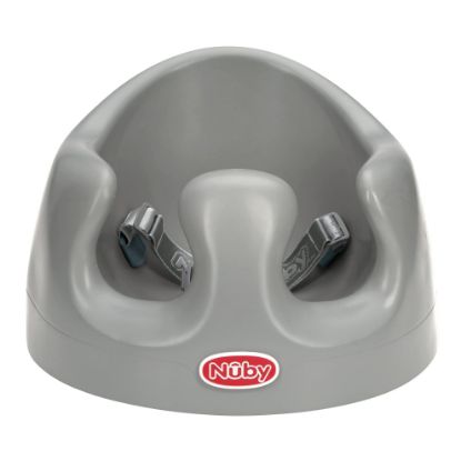 Picture of Nuby My Floor Seat - Portable Baby Chair with Soft Foam Cushion, Safety Harness, and High Back Design - 4+ Months - Gray