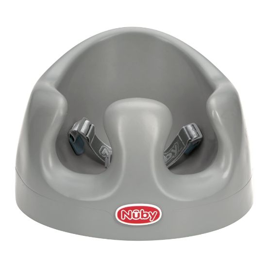 Picture of Nuby My Floor Seat - Portable Baby Chair with Soft Foam Cushion, Safety Harness, and High Back Design - 4+ Months - Gray