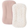 Picture of MairMore Muslin Baby Lounger Cover for Newborn & Infant, Cotton Soft and Breathable Lounger Slipcover for Baby Girls and Boys, Pack of 2 (Pink Blossom)