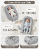 Picture of Baby Lounger, Adjustable Baby Lounger for Newborn 0-24 Months, Breathable & Soft Infant Lounger,Tummy Time Lounger for Home and Travel,Baby Girls & Boys Babies Stuff, Mother's Day Gift for Her, Grey