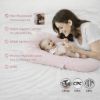 Picture of Aila + Aiden Baby Lounger | Organic Cotton Infant Lounger | Adjustable & Portable Floor Lounger | Supervised Use | Soft, Breathable, Washable Cover - Snuggle Collection - (Pink)