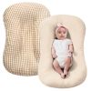 Picture of FUNUPUP Muslin Baby Lounger Cover Compatible with Snuggle Me Lounger, Infant Pillow Cover for Newborn, Removable Nest Slipcover for Boys and Girls, Only Cover, Beige and Plaid