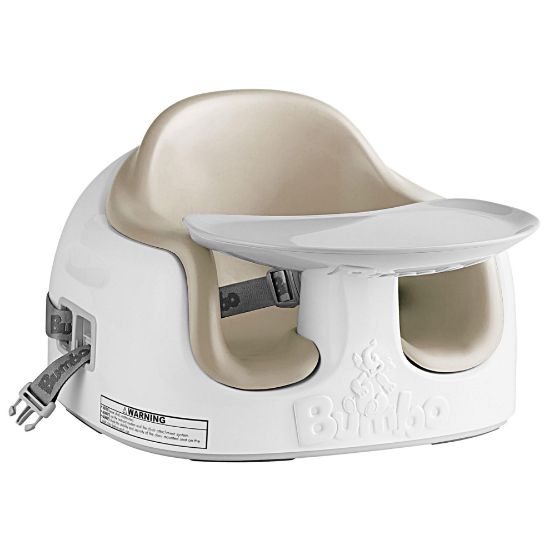 Picture of Bumbo 3-in-1 Multi-Seat for 6 to 36 Months, Travel Baby and Infant Feeding & Play Floor Seat, Portable Booster High Chair with Dining and Activity Tray, Taupe