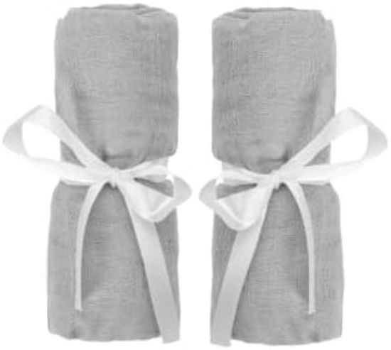 Picture of Newton Baby Fitted Sheets for Travel Crib & Play Yard Floor Pad (2-Pack) - Ultra-Breathable, Washable and Ultra-Soft, Muslin Cotton, 34" x 48", Grey