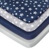 Picture of Pack and Play Sheets Boys, 4 Pack Mini Crib Sheets, Stretchy Pack and Play Playard Fitted Sheet, Compatible with Graco Pack n Play, Soft and Breathable Material, Navy